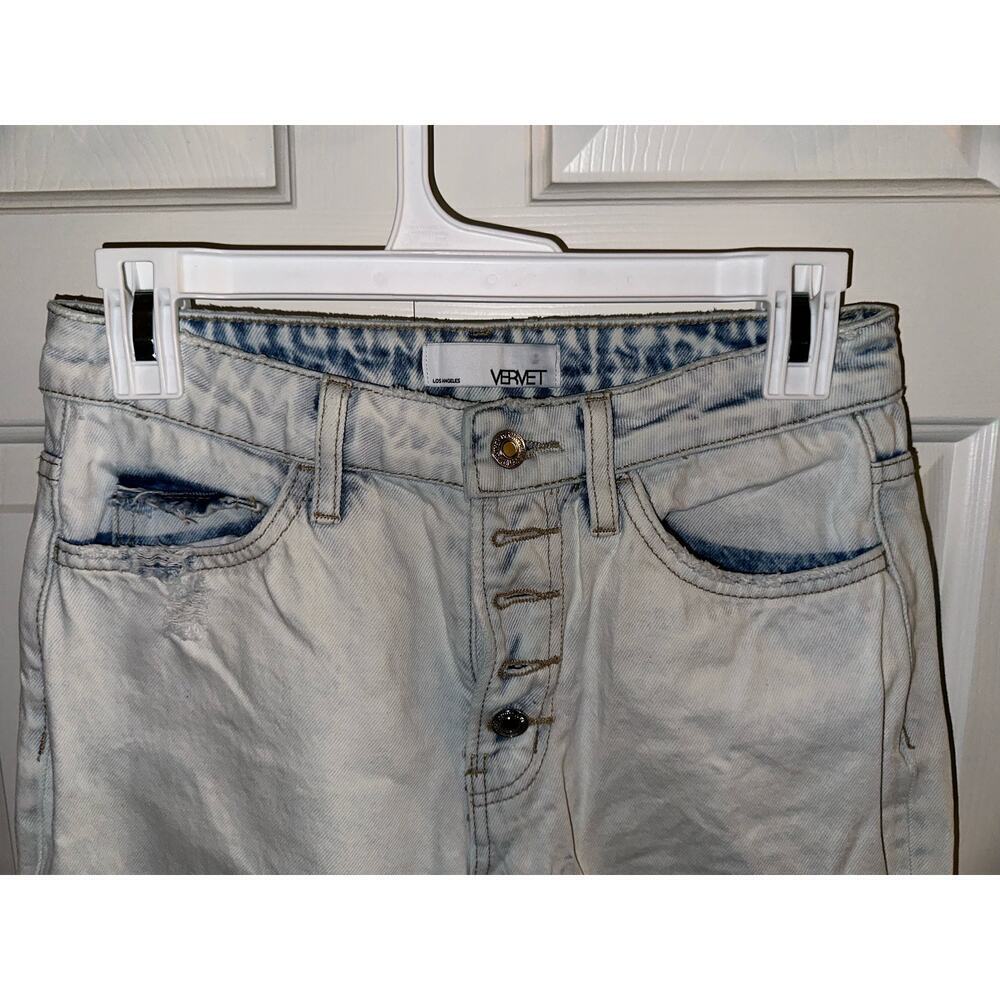 Light Wash Vervet Buttonfly Jeans Sz 25, Distressed, Cotton - Picture 3 of 6